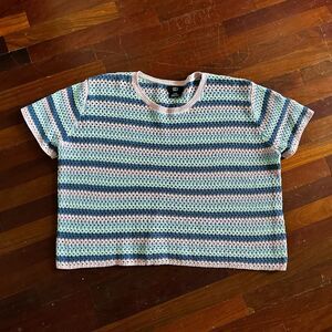 CCX Multicolor Striped Crop Top Size L